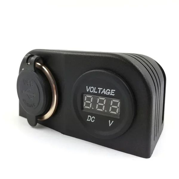 Neue 1/2 Löcher Auto USB-Sockelzelt-Basis USB/Voltmeter/Zigarette Leichter Kraft-Socket-Abdeckungsbasis für LKW-Motorradboot ATV für CAR USB