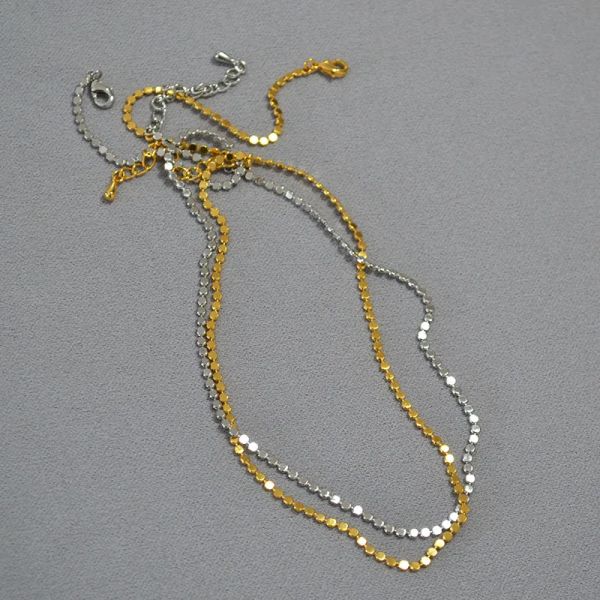 Colares simples delicados delicados de ouro fino banhado de ouro colar de moda pequena e brilhante