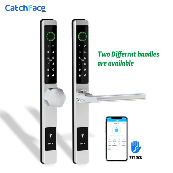 Steuerung wasserdichtes TTLOCK Outdoor Gate Fingerabdruck Bluetooth App RFID -Code Keyless Electronic Smart Door Schloss für Glasaluminium -Schieben