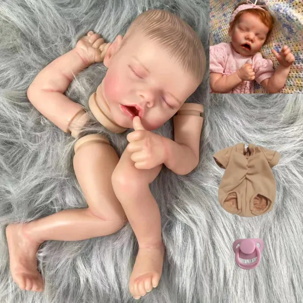 Dolls de 17 polegadas Bebe Reborn Kit pintado Twin a 3D Skin Veias Reborn Reborn Reborn Baby Doll Toy para crianças Presente de menina