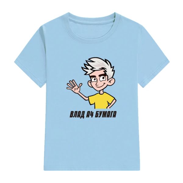 T-shirt per bambini 100% Cotton T Shirts New Merch Team A4 Stampa (azzurro) Set di abbigliamento per famiglie casual set da ragazzo's Girl's Fashion Tops