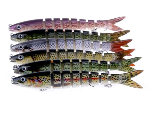 Pesca com mosca Big Lure 8 Segmentos iscas duras 13 6cm 19g Simulação de plástico ABS FISH FISH MULTISSECIONAÇÃO Bass Crankbaits253C9163385