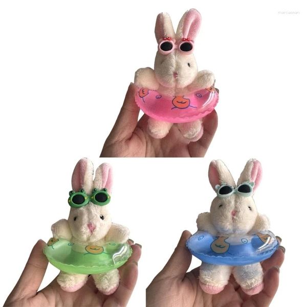 Anahtarlık E0BF Oyuncak Keyasyon Peluş Anahtarlık Kolye Bunnys Yumuşak Anahtar Yüzük Mücevherat