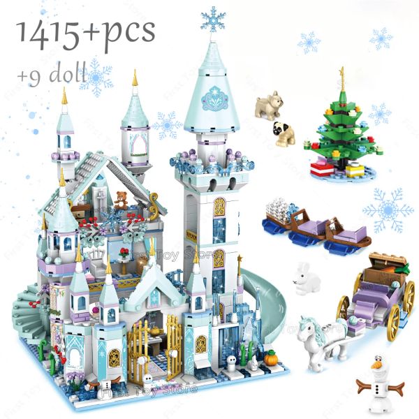 Blocchi amici Princess Luxury Castles di gioco Playground House Film Winter Snow Horse Figure Building Building Building Set giocattolo per ragazze Regalo fai da te