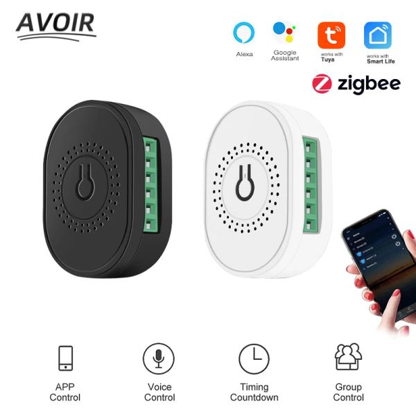 Kontrol Avoir Zigbee 3.0 Işık Anahtarı WiFi Anahtarı Akıllı Işık Sensörü LED Dimmer Modül Fan Hız Anahtarı Alexa Google Home Ses Kontrolü