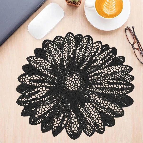 Tapetes de mesa tigela elegante placemat resistente a calor isolamento oco conjunto para decoração de casa PVC Pads anti-escaldamento