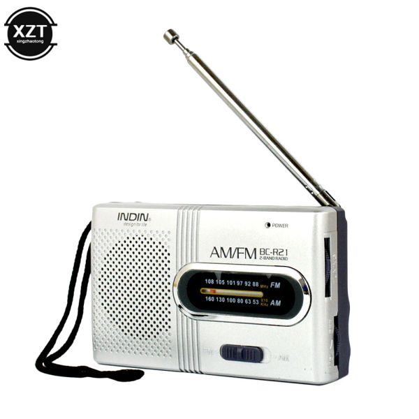 Radyo 1pc Yeni taşınabilir mini radyo el tipi çift grup AM FM FM Müzik Oyuncu Teleskopik Antenli Açık Radyo Stereo