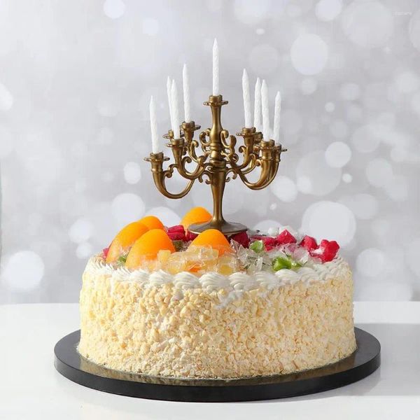 Forniture per feste Candelabra Torta Sticchi decorativi Topper di compleanno portacandele con candele matrimoni natalizi a casa