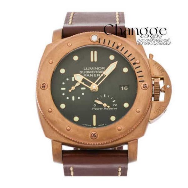 Hot Selling Mens Ladies Fashion Lunes Wrist Watches Penerei Luminous Submergeble 1950 Auto Bronze Men Strap Data de vigia Pam 507