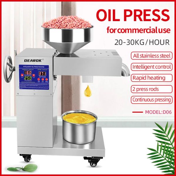 Presser Carokd06 Pressa di olio commerciale 220 V / 110 V Display digitale automatico Controllo della temperatura Oil 2520 W Pressa di potenza 20 kg / h