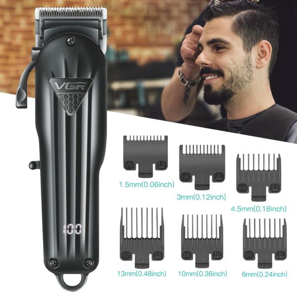 Clippers şarj edilebilir vgr Profesyonel saç klipsini saç düzeltici Erkekler Tıraş Alınır Saç Kesme Makinesi Berber Aksesuarları Kes Machin Sakal