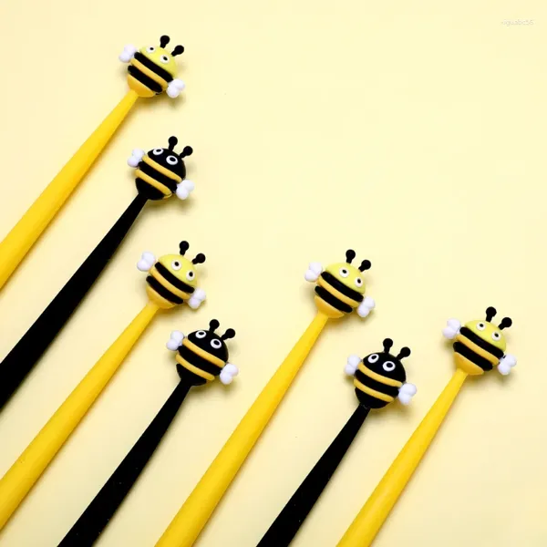 Black 1pcs giallo creativo carino cartone animato silicone penna neutra neutrale da 0,5 mm scrittura gel gel funzioni da ufficio scolastico