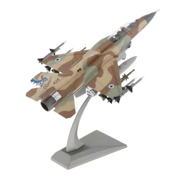 1 72 1 100 Plano de aeronave Modelo F-16I F16D Fighting Falcon Diecast Metal Plane W Stands Playset Airplane Model Fighter Aircraft 240417