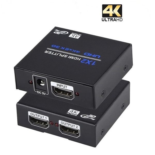 3D 1080p HDMI-kompatibler Splitter HDCP 1 in 4 Out Power Signal Amplifier 1x4 Audio Splitter-Schalter HD-Konverteradapter