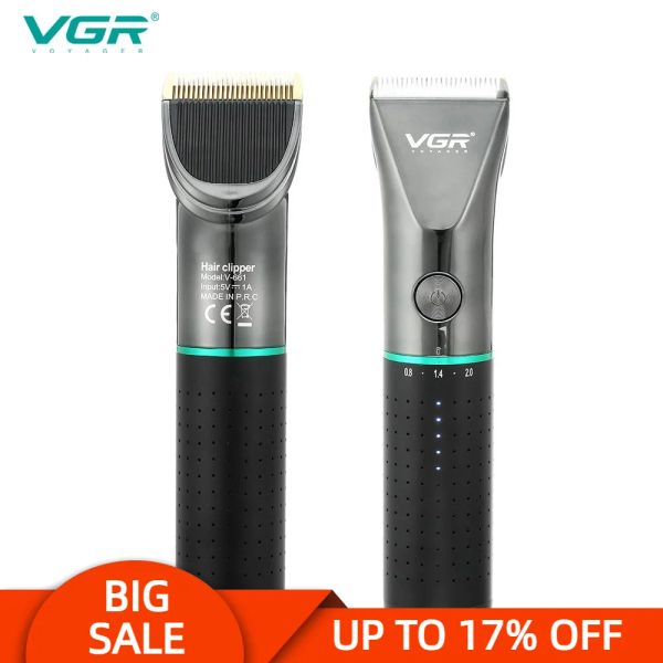 Blades VGR 661 Haar Clipper Professional wiederaufladbarer Pflege Keramik LCD Digitale USB -Männer Rasiermesser Haarschnitt Friseur Machine VGR vGR V661