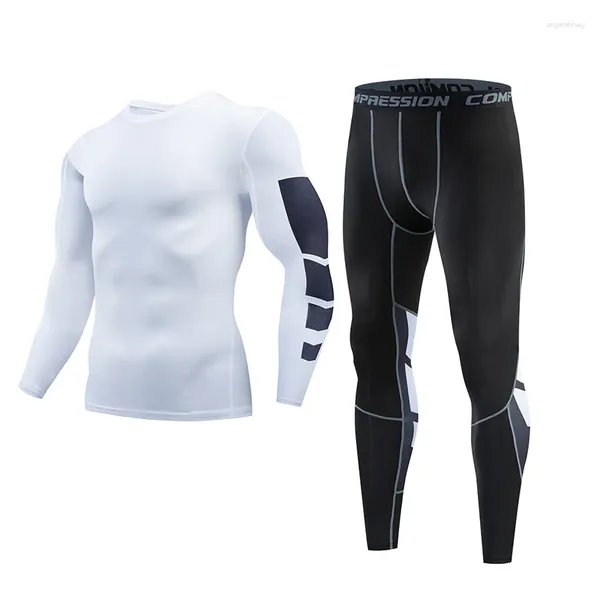 Herren Thermal Unterwäsche Kompression T-Shirt Leggings Rashgard Kit Langarm Fitness Mann Sportswear Basis