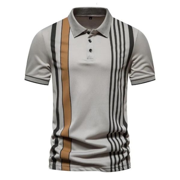 6 renk 2023 Yaz Erkek Polo Polo Tshirt Turnot Yaka Çizgili Nefes Alabilir Moda Tshirtler Gündelik Tees Pro Choice 240417