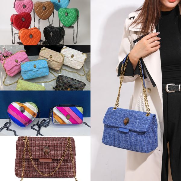 Kurt Geiger Handbag Eagle Heart Rainbow Borse Mini Kensington Tote Women Pulosa Pulosa Scheda Designer Croce Crovalta Trapunta Travelta Tweed Catena Borse per il torace