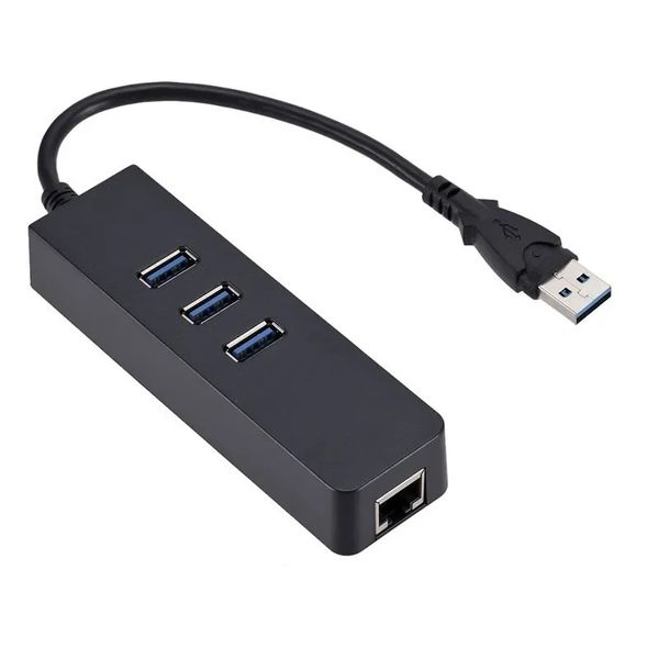2024 USB3.0 Gigabit Ethernet -Adapter 3 Ports USB 3.0 Hub USB an RJ45 LAN -Netzwerkkarte für MacBook Mac Desktop + Micro USB ChargerusB an Ethernet für Mac