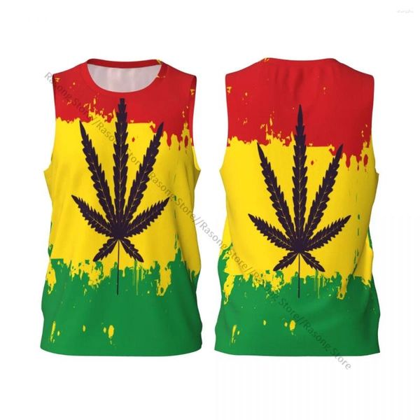 Herren Tanktops Herren -Trikotblatt von Rasta Flag High School Basketball 90er Jahre Hip Hop Film Shirt Cosplay Kleidung