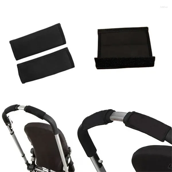 Kinderwagen Teile 2pcs/Paar Babyzubehör Fronthandwagen Schwarz Neopren Magic Tape Stoßstange