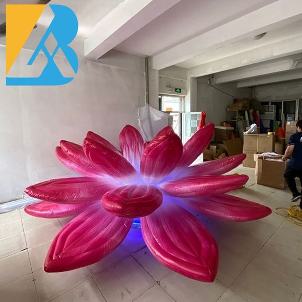 Modelo de flor inflável e gigante luminescente personalizado para concerto de palco de DJ