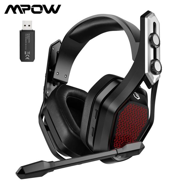 Notebooks Mpow Iron Pro Wireless Gaming Headset Wired -Kopfhörer für PS4/PC/Xbox One/Switch/Telefon mit Surround Sound 20H Akkulaufzeit