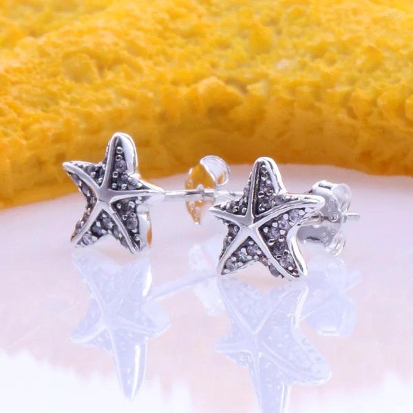 Orecchini per borchie S925 Sterling Silver Tropical Starfish Pad