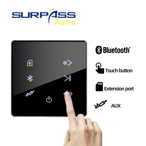 Amplificatore Smart Home Sistema musicale di sottofondo 2x15w Bluetooth Mini Touch Key nel supporto Amplificatore a parete Supporto USB/SD STEREO SUND PLAYER