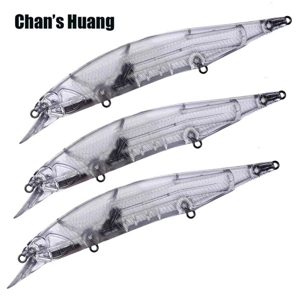 Accessoires Chans Huang 15pcs / Los 13,5 cm 14,5 g / 5,311in 0,51 Unzen schwimmende Minnow Fischerei Köder Transparent Body Minnow Köder