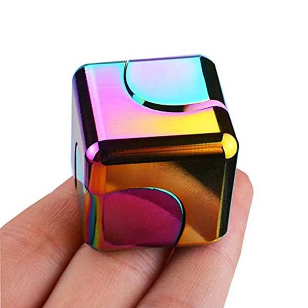 Descompressão Toy Metal Metal Colorido Spinner Spinner Alívio Toys Anti-Anxiety Descompressão Spinning Tops Fidget Spinner Toys for Kids Adult T240422