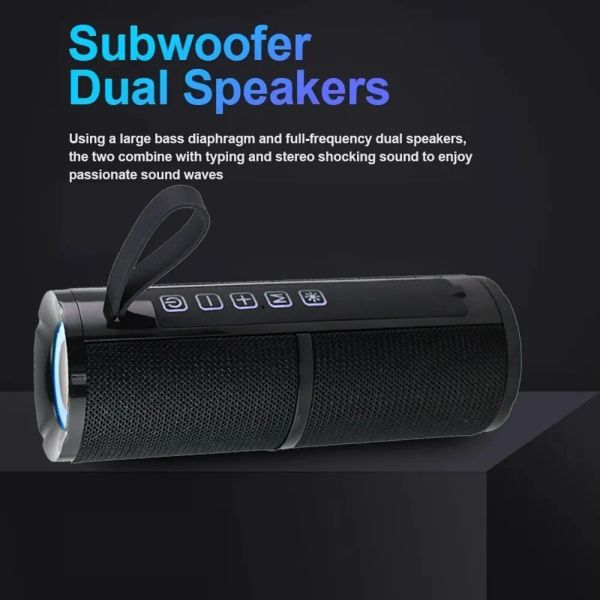 Hoparlörler Zealsound Portable Bluetooth hoparlör 3D yüksek sesle stereo ses, RGB ışıkları olan açık hoparlörler ev partisi için çift eşleştirme