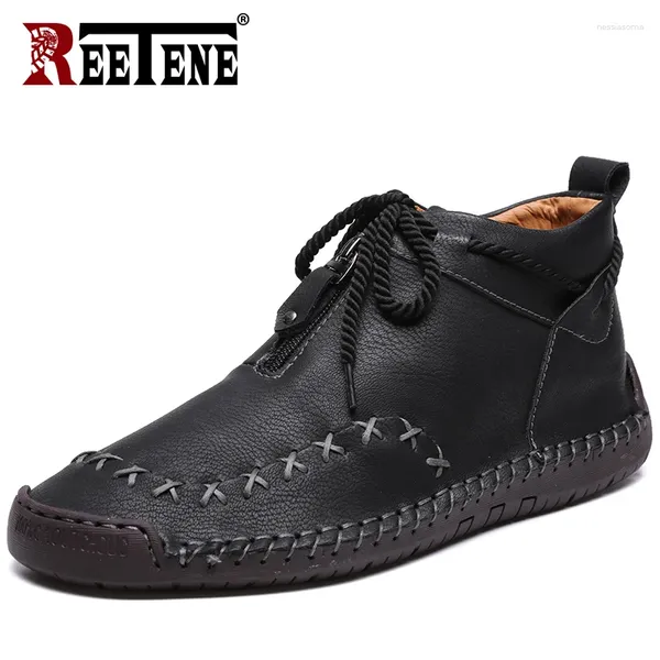 Sıradan Ayakkabı Reetene Deri Erkekler Moafers Light Flats Erkek Sürüş Erkekler İçin Nefes Alabilir Konfor Büyük Boyut 39-48 Loafer