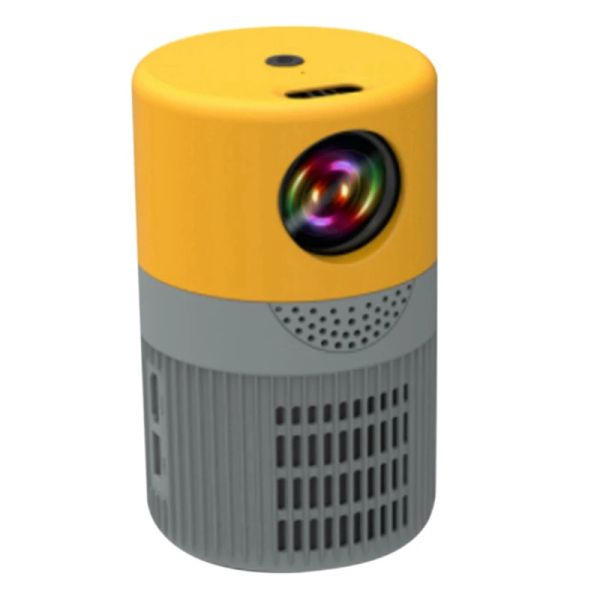 Sistema YT400 LED Vídeo Móvel Projetor Home Teatro Media Player Kids Gift Home Mini Projector Portátil (YellowGray)