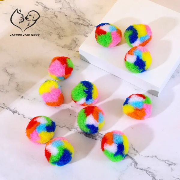 Toys 20pcs/set Colours Gatto Plush Ball Toys Funny Allenamento Mute Mute Mute Cat Gat Toys Cleaning Denti Giochi interattivi Toys FORNITURE