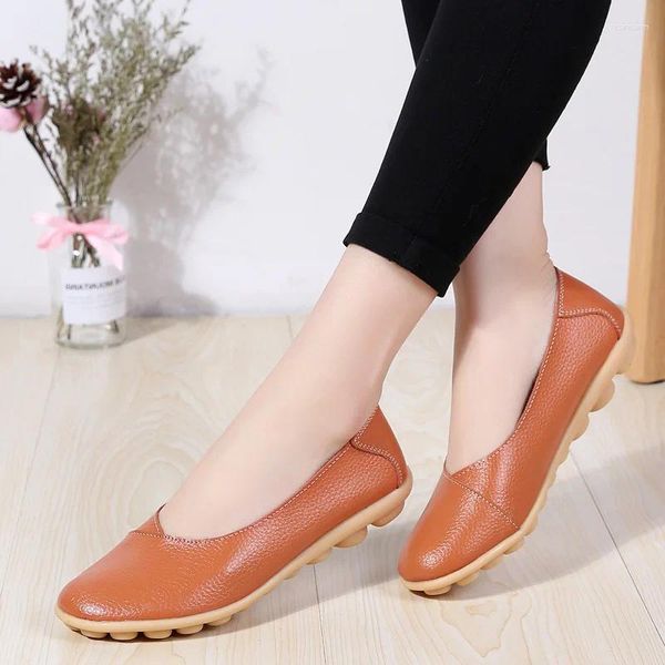 Scarpe casual da donna Black Women Flats Leisure Round Toe Ladies di grandi dimensioni Genuina Candy Candy Colours Dancing Shoe