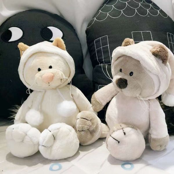 Nuovo cuscino creativo personalizzato Female Tanuki Presentare carino con cappuccio con cappuccio con cappuccio soft neve prossoon animali imbalsamato giocattolo