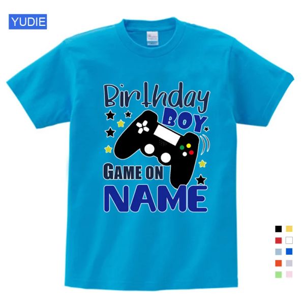 T-Shirts Jungen T-Shirt-Spiel auf T-Shirts Kinder Kleidung Custom Name Geburtstag T-Shirt Girls Kleidung Kinder Kleinkind Baby Tees Sommer lässig