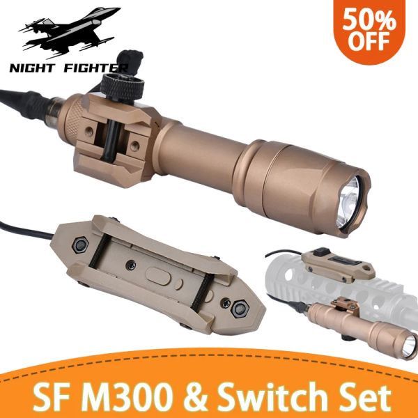 Scopes Airsoft Wadsn M300 Mini Arma Lanterna metal leve com função dupla Função remota Arma de caça à luz Light Rifle Lanterna