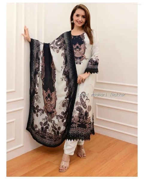 Abito di abbigliamento etnico salwar kameez georgette completamente cucito pakistani superiore dupatta 3pcs