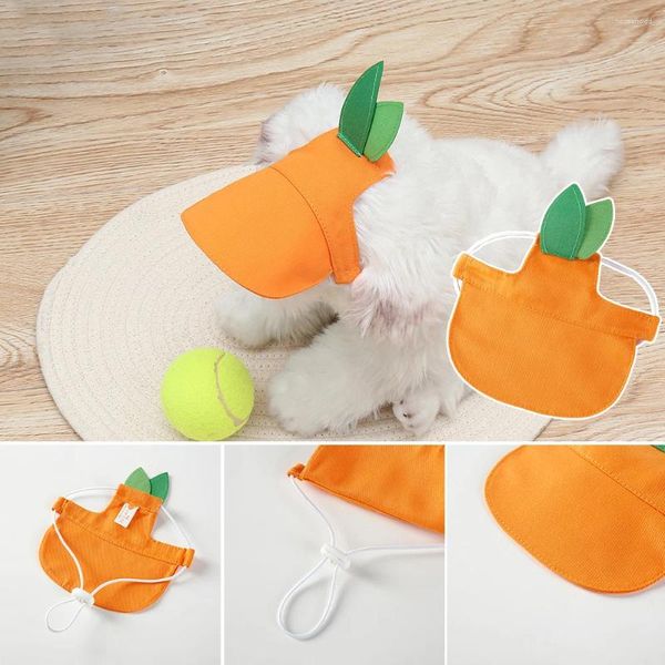 Cappelli per animali domestici Abbigliamento per cani Cappuccette da esterno Baseball Orange Cappello Simple Regolabile con buca per l'orecchio