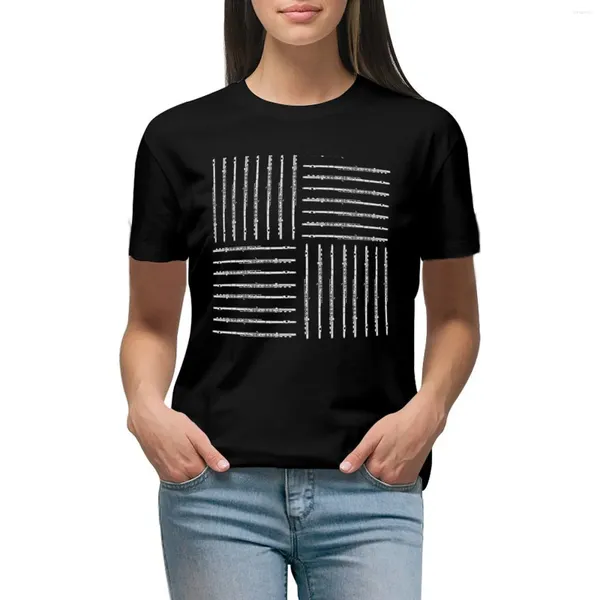 Frauen Polos Flöte Crosshatch Muster T-Shirt Tees Ästhetische Kleidung Western T-Shirts für Frauen