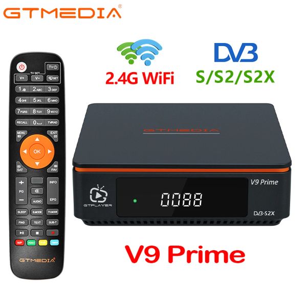 Alıcılar GTMedia V9 Prime Uydu Alıcı Dahili 2.4G WiFi DVBS/S2/S2X HEVC Destek GTSHARE APK SET Üst Kutusu