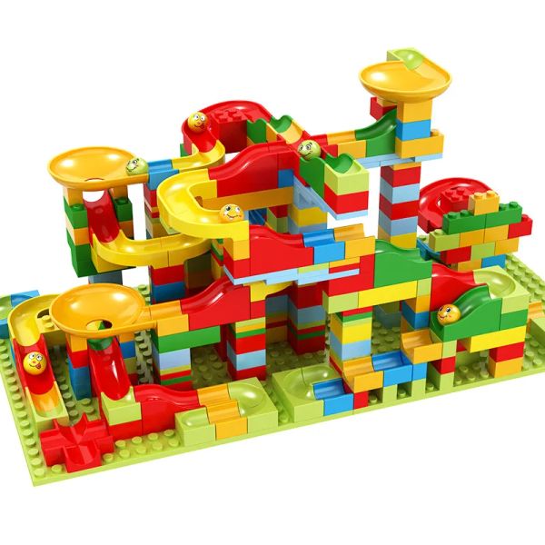 Blocchi 165330pcs marmo gara run blocco bloccali bloccanti blocchi per imbuto fai -da -te slittamento assemblaggio di mattoni giocattolo per bambini regalo per bambini