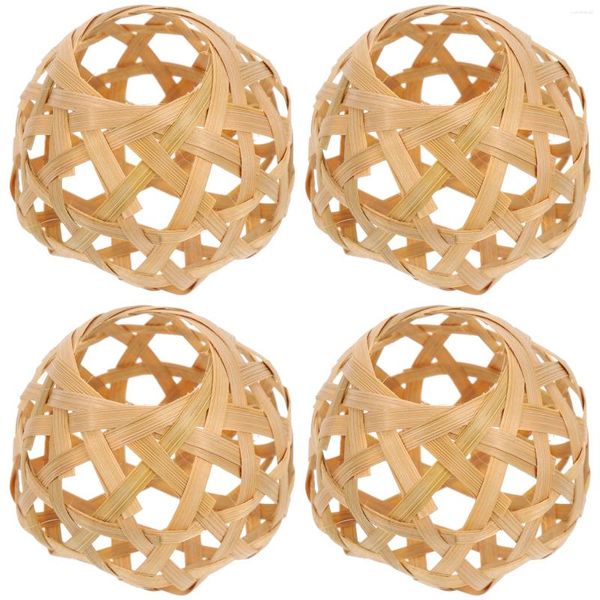 Titulares de vela Pequena gaiola de bambu com lâmpada de lâmpada de olhos hexagonais para lanterna de tecelagem decorativa de tecela