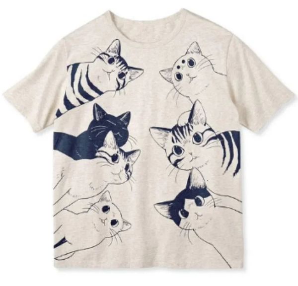 Kawaii Cartoon Anime übergroße T -Shirt Japanische Mode 2000er Tops Baumwolltops Frauen koreanische Katze gedruckt Y2K Top 240421