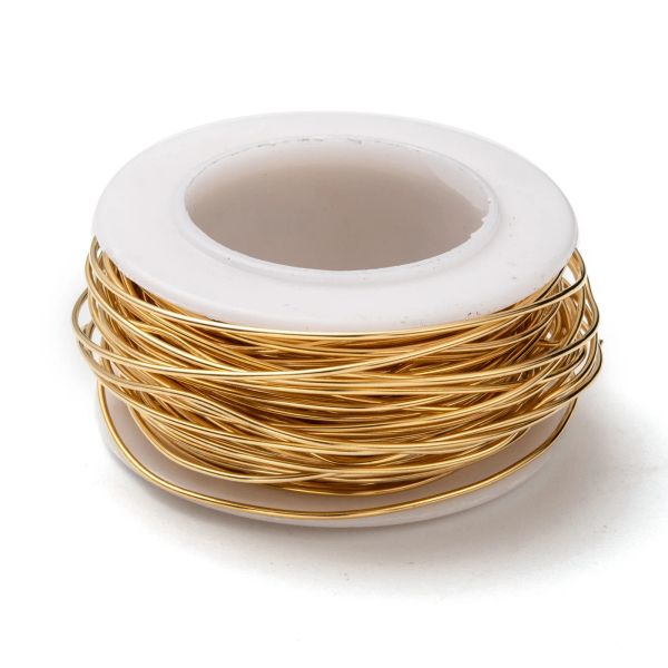 Pulseiras 1 rolo 0,7 mm de fio de aço inoxidável dourado 21 Material de fio de bitola para anéis Bracelets Colares