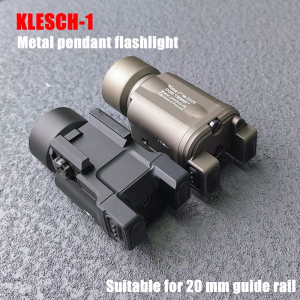 Scopi Flashlight di caccia Klesch 1 Fit 20mm Rilro Tactical Strobo 400lm Assiciare Scout Light Pistol Light per Airsoft