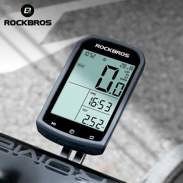 Rockbros Bicycle Computador GPS 50 Ant Bluetooth à prova d'água Wireless Cyclocomputer Speedometer Stopwatch Acessórios 240411