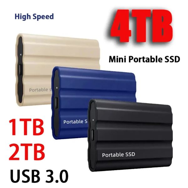 Приводы внешнего жесткого диска Портативный SSD 1TB 2TB 4TB SOLID DRIVE USB3.0 HARD DISCES DISCES HESSIO